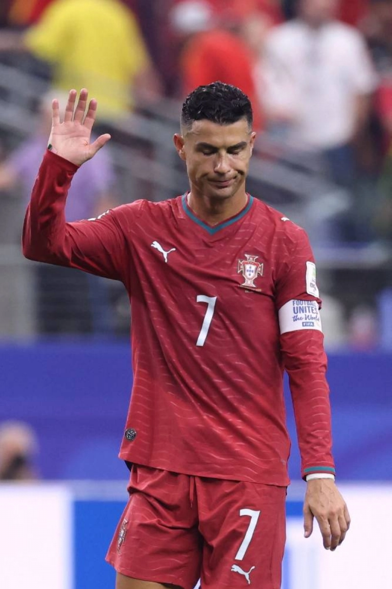 Cristiano Ronaldo waves to fans after losing the round of 16 football match between Portugal and Spain:AFP Cristiano Ronaldo waves to fans after losing the round of 16 football match between Portugal and Spain:AFP