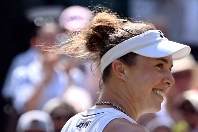 Czech Republic's Linda Noskova reacts to beating Belgium's Elise Mertens during their singles quarter-final on the tenth day of the 2026 Wimbledon Championships at The All England Lawn Tennis and Croquet Club in Wimbledon, southwest London, on July 8, 2026. (AFP) Czech Republic's Linda Noskova reacts to beating Belgium's Elise Mertens during their singles quarter-final on the tenth day of the 2026 Wimbledon Championships at The All England Lawn Tennis and Croquet Club in Wimbledon, southwest London, on July 8, 2026. (AFP)