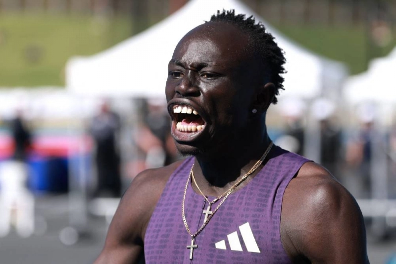 Australia’s Gout Gout reacts after winning the men’s 200M final at the Australian Athletics Championships in Sydney on April 12, 2026. (AFP) Australia’s Gout Gout reacts after winning the men’s 200M final at the Australian Athletics Championships in Sydney on April 12, 2026. (AFP)
