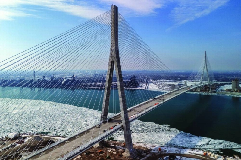 The Gordie Howe International Bridge as seen from Windsor, Ontario, Canada. (Reuters)
The Gordie Howe International Bridge as seen from Windsor, Ontario, Canada. (Reuters)