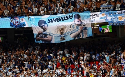 Argentina fans celebrate after the match as Argentina qualify for the semi-finals of the World Cup. (Reuters) Argentina fans celebrate after the match as Argentina qualify for the semi-finals of the World Cup. (Reuters)