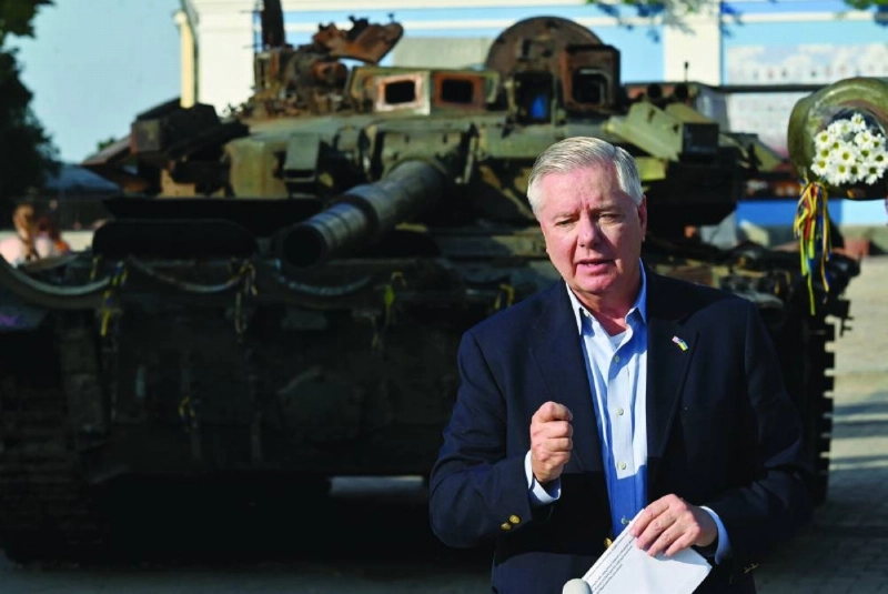 US Senator Lindsey Graham addresses media during the press-conference at open air exhibition of destroyed Russian equipment in Kyiv after his talks with a top Ukrainian officials on May 26, 2023. Senator Lindsey Graham, a key ally of President Donald Trump, died on Saturday aged 71 following a "brief and sudden illness," his office said. (AFP/File picture) US Senator Lindsey Graham addresses media during the press-conference at open air exhibition of destroyed Russian equipment in Kyiv after his talks with a top Ukrainian officials on May 26, 2023. Senator Lindsey Graham, a key ally of President Donald Trump, died on Saturday aged 71 following a "brief and sudden illness," his office said. (AFP/File picture)