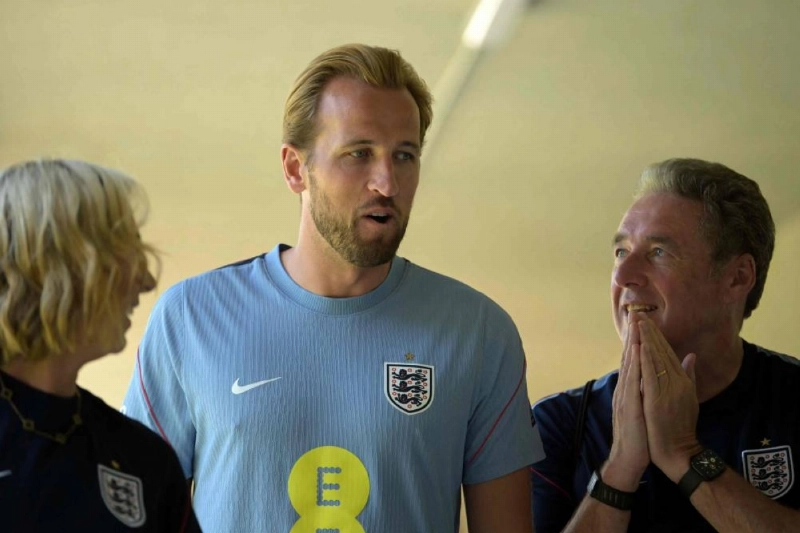 England's forward Harry Kane arrives for a press conference in Kansas City. (AFP) England's forward Harry Kane arrives for a press conference in Kansas City. (AFP)