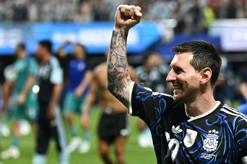Argentina's forward Lionel Messi celebrates winning the World Cup semi-final against England at the Atlanta Stadium in Atlanta on July 15, 2026. (AFP) Argentina's forward Lionel Messi celebrates winning the World Cup semi-final against England at the Atlanta Stadium in Atlanta on July 15, 2026. (AFP)
