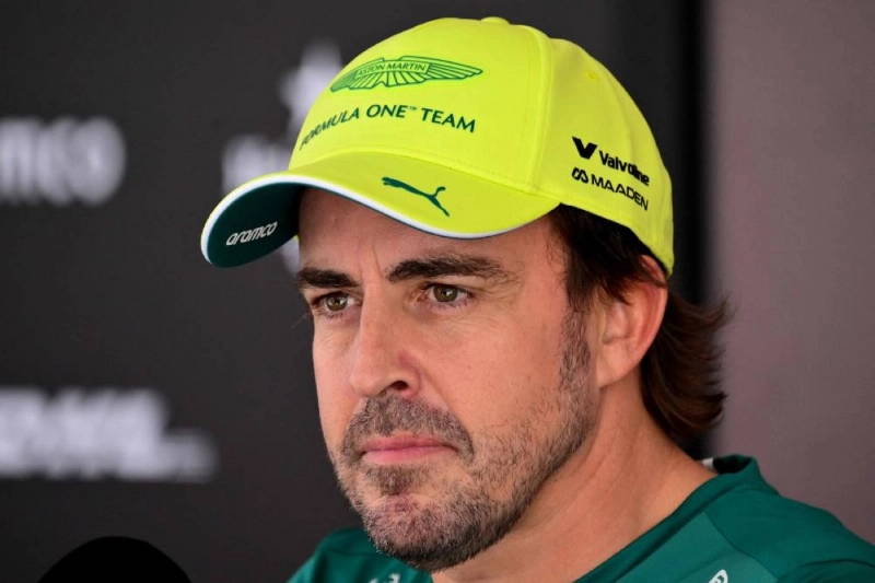 Aston Martin's Spanish driver Fernando Alonso talks to the media in the paddock of the Spa-Francorchamps circuit, three days ahead of the Belgian Grand Prix, on July 16, 2026. (AFP) Aston Martin's Spanish driver Fernando Alonso talks to the media in the paddock of the Spa-Francorchamps circuit, three days ahead of the Belgian Grand Prix, on July 16, 2026. (AFP)