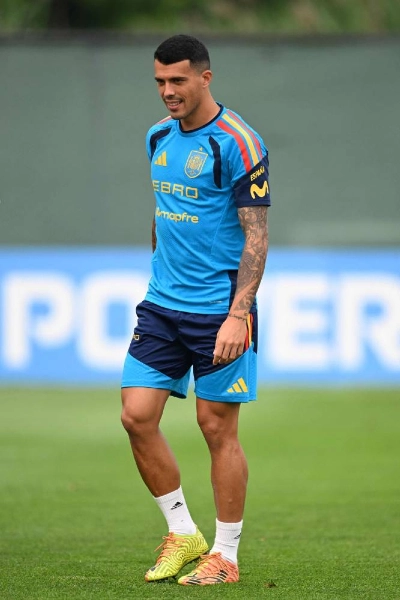 Spain's defender Pedro Porro attends a training session at Melanie Lane Training Grounds in East Hanover, New Jersey, on July 16, 2026, ahead of the World Cup final. (AFP) Spain's defender Pedro Porro attends a training session at Melanie Lane Training Grounds in East Hanover, New Jersey, on July 16, 2026, ahead of the World Cup final. (AFP)