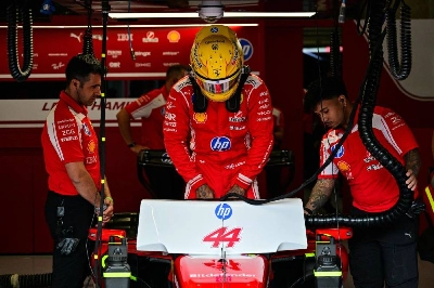 Ferrari's British driver Lewis Hamilton gets ready to take the start during the second practice session at the Spa-Francorchamps circuit, in Spa, ahead of the Belgian Grand Prix, on July 17, 2026. (AFP) Ferrari's British driver Lewis Hamilton gets ready to take the start during the second practice session at the Spa-Francorchamps circuit, in Spa, ahead of the Belgian Grand Prix, on July 17, 2026. (AFP)