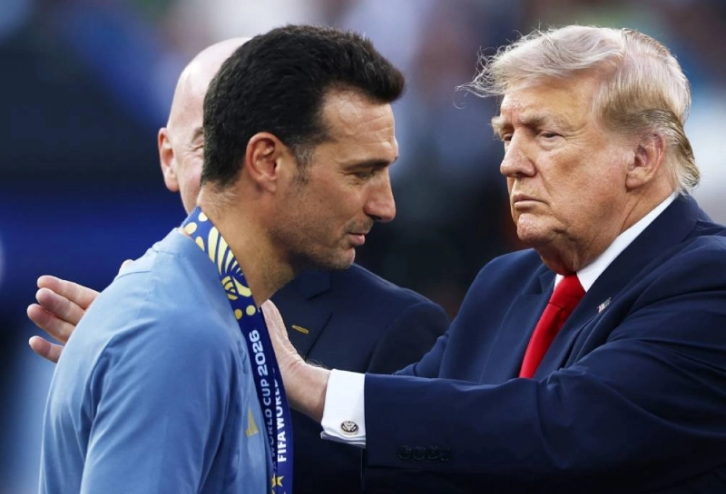 Argentina coach Lionel Scaloni looks dejected after receiving his runners up medal from U.S. President Donald Trump during the trophy presentation after the FIFA World Cup 2026 final in New York/New Jersey Stadium, East Rutherford, New Jersey, U.S. on July 19, 2026. (Reuters) Argentina coach Lionel Scaloni looks dejected after receiving his runners up medal from U.S. President Donald Trump during the trophy presentation after the FIFA World Cup 2026 final in New York/New Jersey Stadium, East Rutherford, New Jersey, U.S. on July 19, 2026. (Reuters)