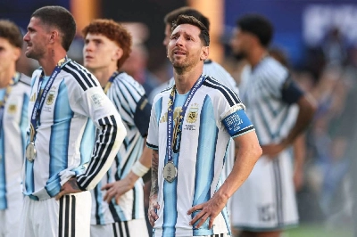 Argentina's forward Lionel Messi reacts after losing the 2026 World Cup final against Spain at the New York/New Jersey Stadium in East Rutherford on July 19, 2026. (AFP) Argentina's forward Lionel Messi reacts after losing the 2026 World Cup final against Spain at the New York/New Jersey Stadium in East Rutherford on July 19, 2026. (AFP)