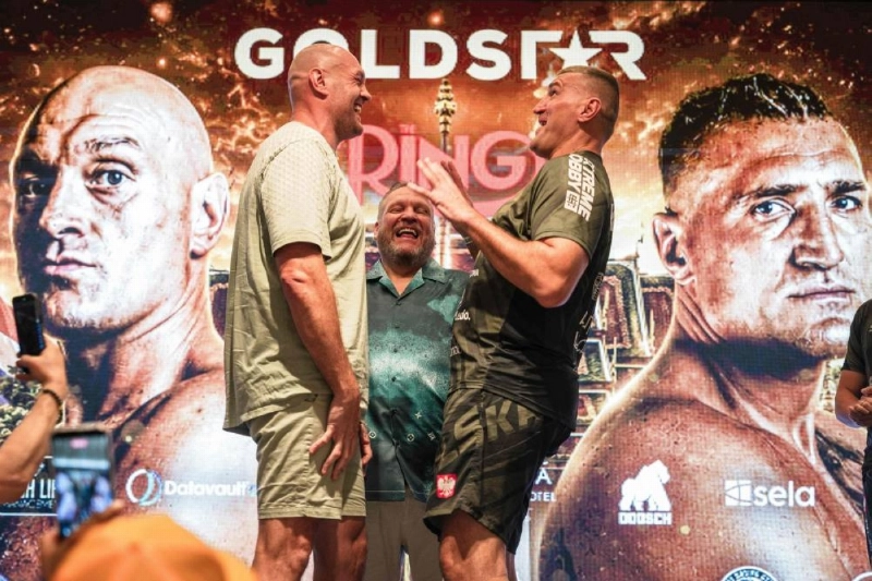 Britain's Tyson Fury (left) and Poland's Mariusz Wach attend a press conference ahead of their charity boxing bout in Pattaya on July 22, 2026. (AFP) Britain's Tyson Fury (left) and Poland's Mariusz Wach attend a press conference ahead of their charity boxing bout in Pattaya on July 22, 2026. (AFP)
