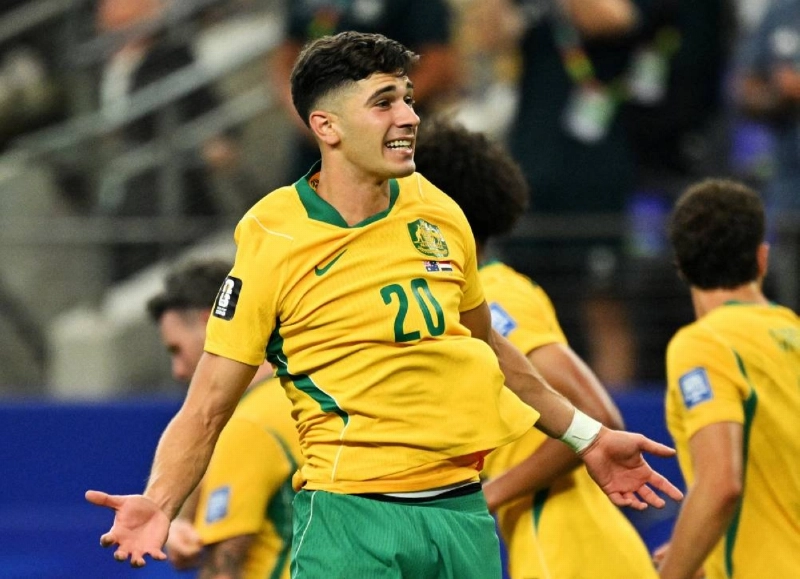 Australia's Cristian Volpato celebrates with team mates after Egypt's Mohamed Hany scored an own goal during the FIFA World Cup 2026 round of 32 match at Dallas Stadium, Arlington, Texas, US, on July 3, 2026. (Reuters) Australia's Cristian Volpato celebrates with team mates after Egypt's Mohamed Hany scored an own goal during the FIFA World Cup 2026 round of 32 match at Dallas Stadium, Arlington, Texas, US, on July 3, 2026. (Reuters)