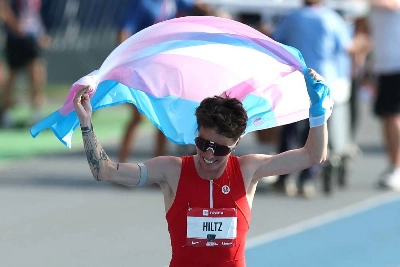 Nikki Hiltz celebrates after winning the women's 1500m during the 2026 USATF Outdoor Track & Field Championships at Icahn Stadium on July 25, 2026 in New York City. (AFP) Nikki Hiltz celebrates after winning the women's 1500m during the 2026 USATF Outdoor Track & Field Championships at Icahn Stadium on July 25, 2026 in New York City. (AFP)