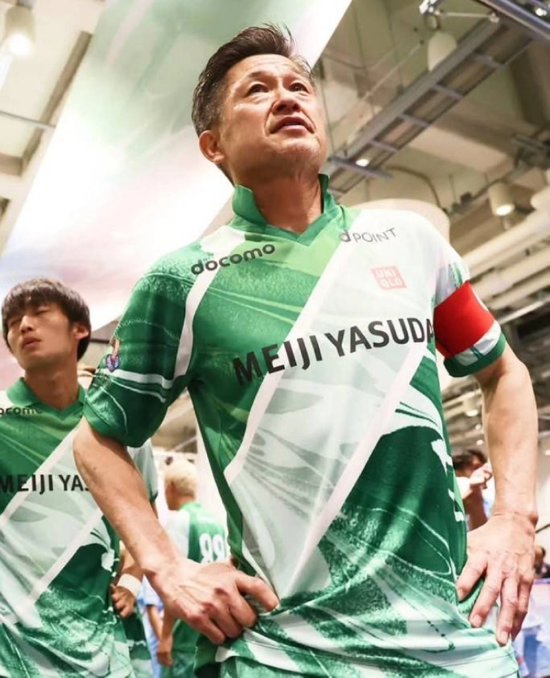 Japanese soccer icon Kazuyoshi Miura. Japanese soccer icon Kazuyoshi Miura.
