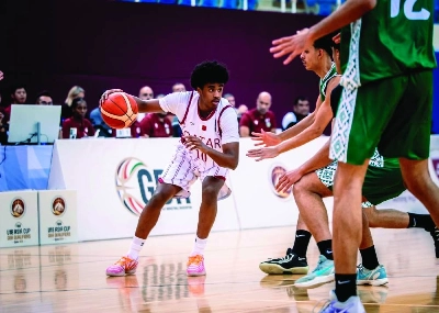 Qatar’s Abdullah Yassin in action during the FIBA U18 Asia Cup Gulf Qualifiers game against Saudi Arabia at Al Gharafa Sports Hall on Sunday. Qatar’s Abdullah Yassin in action during the FIBA U18 Asia Cup Gulf Qualifiers game against Saudi Arabia at Al Gharafa Sports Hall on Sunday.