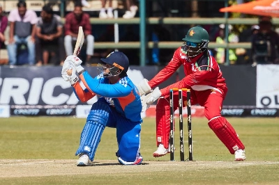 India's Vaibhav Sooryavanshi plays a shot during the third Twenty20 against Zimbabwe at Harare Sports Club in Harare, on July 26, 2026. (AFP) India's Vaibhav Sooryavanshi plays a shot during the third Twenty20 against Zimbabwe at Harare Sports Club in Harare, on July 26, 2026. (AFP)
