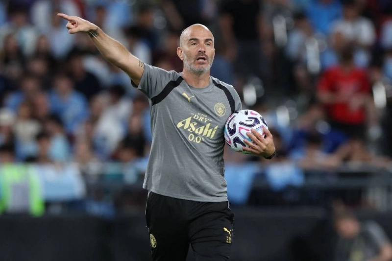 Manchester City’s manager Enzo Maresca gestures as he coaches the team during the open training ahead of their friendly match against Inter Milan for the Asahi Super Dry Trophy at Kai Tak Stadium in Hong Kong on July 31, 2026. (AFP) Manchester City’s manager Enzo Maresca gestures as he coaches the team during the open training ahead of their friendly match against Inter Milan for the Asahi Super Dry Trophy at Kai Tak Stadium in Hong Kong on July 31, 2026. (AFP)