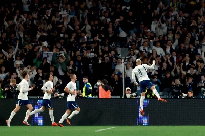 Tottenham Hotspur's Richarlison (right) celebrates scoring a goal during the Sydney Super Cup match against Chelsea at Stadium Australia in Sydney on August 1, 2026. (AFP) Tottenham Hotspur's Richarlison (right) celebrates scoring a goal during the Sydney Super Cup match against Chelsea at Stadium Australia in Sydney on August 1, 2026. (AFP)
