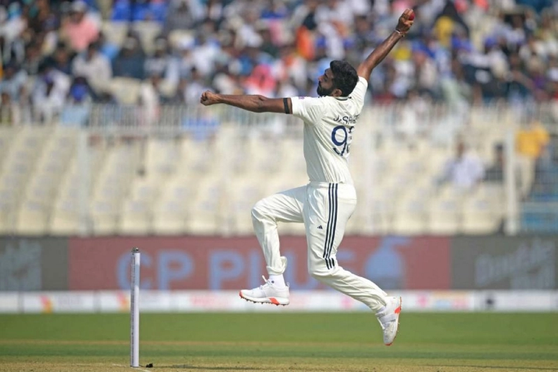 India's Jasprit Bumrah bowls during the first day of the first Test against South Africa at the Eden Gardens in Kolkata on November 14, 2025. (AFP) India's Jasprit Bumrah bowls during the first day of the first Test against South Africa at the Eden Gardens in Kolkata on November 14, 2025. (AFP)