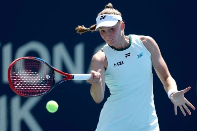 Elena Rybakina of Kazakhstan returns a shot to Daria Kasatkina of Australia during day four of the WTA 1000 tournament in Toronto. (AFP) Elena Rybakina of Kazakhstan returns a shot to Daria Kasatkina of Australia during day four of the WTA 1000 tournament in Toronto. (AFP)