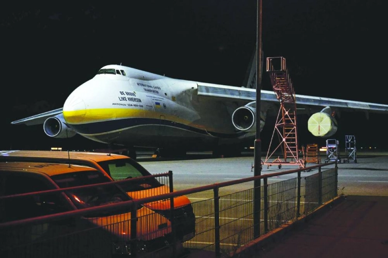 An Ukrainian “Antonov” cargo plane is pictured at the German airport Leipzig-Halle in Schkeuditz, eastern Germany, after an explosives-laden drone was found there. (AFP) An Ukrainian “Antonov” cargo plane is pictured at the German airport Leipzig-Halle in Schkeuditz, eastern Germany, after an explosives-laden drone was found there. (AFP)