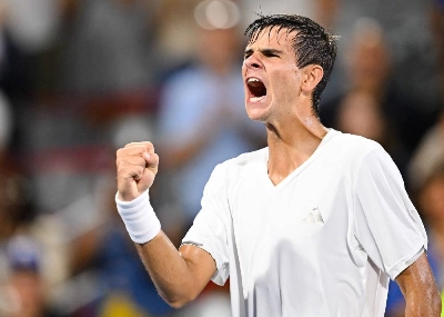 Rafael Jodar of Spain celebrates a victory against Jiri Lehecka of Czechia during their Montreal Open match in Montreal. (AFP) Rafael Jodar of Spain celebrates a victory against Jiri Lehecka of Czechia during their Montreal Open match in Montreal. (AFP)