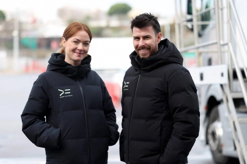 A file picture shows More Than Equal's CEO Tom Stanton (right) and More Than Equal's head of driver development Lauren Forrow pose for a photograph during a test training session at the Circuit de Barcelona-Catalunya in Montmelo, Barcelona province, on December 16, 2025. (AFP) A file picture shows More Than Equal's CEO Tom Stanton (right) and More Than Equal's head of driver development Lauren Forrow pose for a photograph during a test training session at the Circuit de Barcelona-Catalunya in Montmelo, Barcelona province, on December 16, 2025. (AFP)
