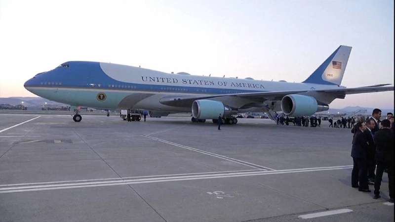 A catering truck is parked next to Air Force One, before US President Donald Trump's departure from Ankara en route to Washington after his participation in the Nato leaders' summit, at Ankara Esenboga Airport in Ankara, Turkey, July 8, 2026. in this screen grab obtained from a handout video. US NETWORK POOL/Handout via Reuters
US OUT. NO COMMERCIAL OR EDITORIAL SALES IN US. THIS IMAGE HAS BEEN SUPPLIED BY A THIRD PARTY. A catering truck is parked next to Air Force One, before US President Donald Trump's departure from Ankara en route to Washington after his participation in the Nato leaders' summit, at Ankara Esenboga Airport in Ankara, Turkey, July 8, 2026. in this screen grab obtained from a handout video. US NETWORK POOL/Handout via Reuters
US OUT. NO COMMERCIAL OR EDITORIAL SALES IN US. THIS IMAGE HAS BEEN SUPPLIED BY A THIRD PARTY.