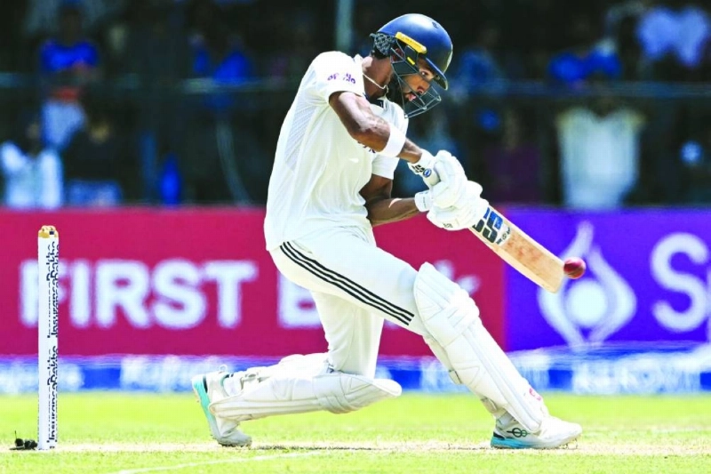 India's Devdutt Padikkal plays a shot during the first day of the second Test against Sri Lanka at the Sinhalese Sports Club Ground in Colombo on August 23, 2026. (AFP) India's Devdutt Padikkal plays a shot during the first day of the second Test against Sri Lanka at the Sinhalese Sports Club Ground in Colombo on August 23, 2026. (AFP)