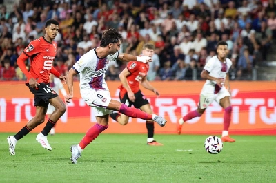 Ferran Torres came off the bench to score a late double on his debut as Paris St Germain rallied from two goals down to draw 2-2 with hosts Stade Rennais in their Ligue 1 season opener. (AFP) Ferran Torres came off the bench to score a late double on his debut as Paris St Germain rallied from two goals down to draw 2-2 with hosts Stade Rennais in their Ligue 1 season opener. (AFP)