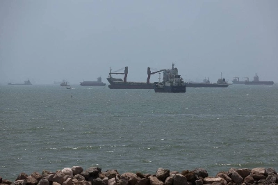 Vessels in the Strait of Hormuz are visible near the beach of Bandar Abbas, Iran. Tehran announced on Sunday a blacklist of 45 ships it said had broken its rules for crossing the Strait of Hormuz, and would take action against any vessels transferring loads with them, escalating its threats over the key waterway for global energy supplies six months into the US-Israeli war on Iran. Vessels in the Strait of Hormuz are visible near the beach of Bandar Abbas, Iran. Tehran announced on Sunday a blacklist of 45 ships it said had broken its rules for crossing the Strait of Hormuz, and would take action against any vessels transferring loads with them, escalating its threats over the key waterway for global energy supplies six months into the US-Israeli war on Iran.