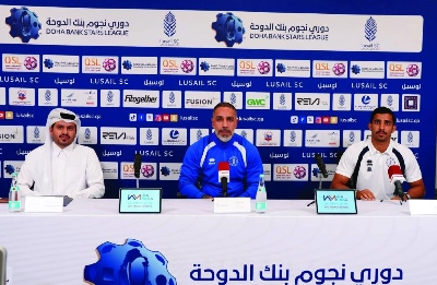 Lusail Sports Club's assistant coach Ashkan Dejagah and defender Ali Malallah at a press conference. Lusail Sports Club's assistant coach Ashkan Dejagah and defender Ali Malallah at a press conference.
