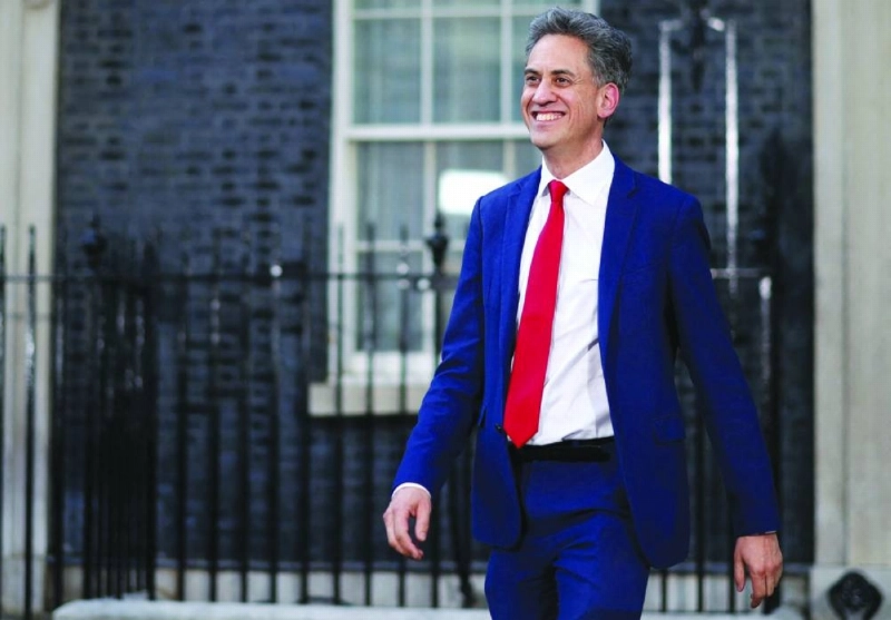 (FILES) Britain's Foreign Secretary Ed Miliband leaves 10 Downing Street in London July 20, 2026 as cabinet appointments are being made after Andy Burnham became Britain's new Prime Minister. Britain's foreign minister Ed Miliband vowed to launch a major reset of policy towards Israel in coming weeks, after Israeli Prime Minister Benjamin Netanyahu promised a major wave of immigration to the occupied Palestinian territory. "We need a comprehensive reset of our policy", Miliband told MPs, calling the E1 development plan for more than 1,200 homes greenlighted by Israel last year, "the crossing of a red line, as it cuts through the heart of the West Bank and risks making a Palestinian state unviable". (Photo by Henry NICHOLLS / AFP) (FILES) Britain's Foreign Secretary Ed Miliband leaves 10 Downing Street in London July 20, 2026 as cabinet appointments are being made after Andy Burnham became Britain's new Prime Minister. Britain's foreign minister Ed Miliband vowed to launch a major reset of policy towards Israel in coming weeks, after Israeli Prime Minister Benjamin Netanyahu promised a major wave of immigration to the occupied Palestinian territory. "We need a comprehensive reset of our policy", Miliband told MPs, calling the E1 development plan for more than 1,200 homes greenlighted by Israel last year, "the crossing of a red line, as it cuts through the heart of the West Bank and risks making a Palestinian state unviable". (Photo by Henry NICHOLLS / AFP)