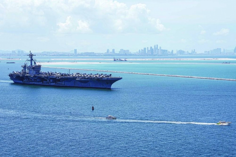 US nuclear-powered aircraft carrier USS Abraham Lincoln (CVN-72) departs Laem Chabang Port, near the city of Pattaya yesterday. (AFP) US nuclear-powered aircraft carrier USS Abraham Lincoln (CVN-72) departs Laem Chabang Port, near the city of Pattaya yesterday. (AFP)
