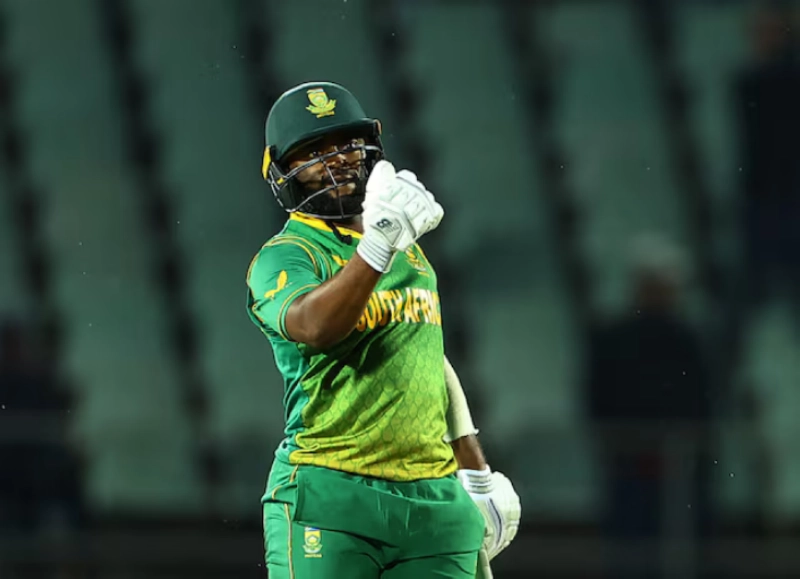 Temba Bavuma celebrates after they won the match against Netherlands (Reuters) Temba Bavuma celebrates after they won the match against Netherlands (Reuters)