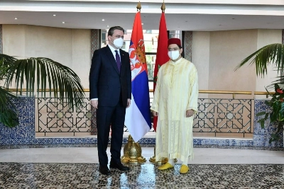 Nasser Bourita avec le ministre des Affaires étrangères de la République de Serbie, Nikola Selaković