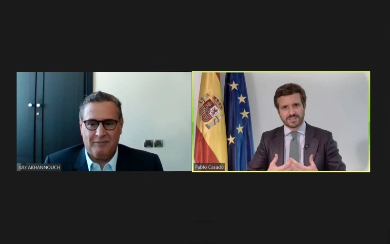 Aziz Akhannouch et Pablo Cassado discutant des développements de l'affaire Battouche