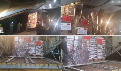 Aide humanitaire marocaine d'urgence au peuple palestinien