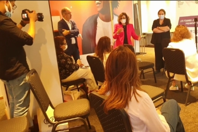 Une vue de la rencontre de présentation de l'étude "Les femmes journalistes prennent la parole"