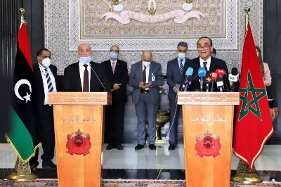 Point de presse conjoint de Habib El Malki et du président de la Chambre des Représentants libyenne, Aguila Saleh