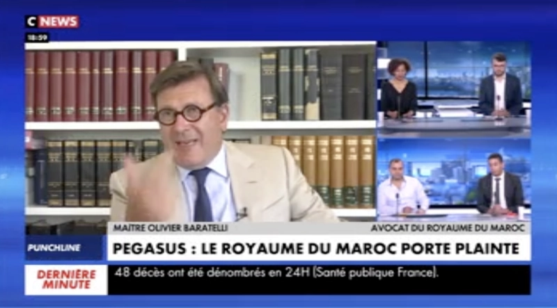 Me Olivier Baratelli répondant aux questions de CNews