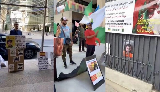 Les manifestants ont crié et brandi des slogans dénonciateurs de Tebboune, du régime militaire algérien et des complices espagnols.