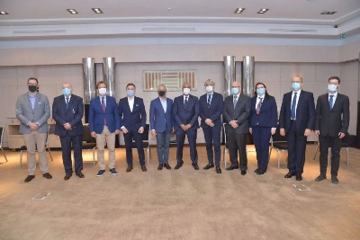 La délégation d’hommes d’affaires polonais avec l'ambassadeur du Maroc à Varsovie.