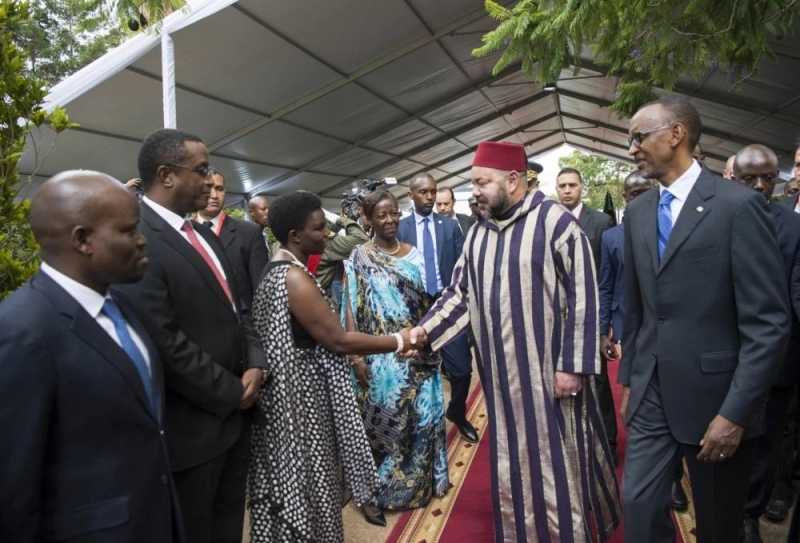 Mohammed VI, Roi du Maroc au Rwanda avec le président Paul Kagamé