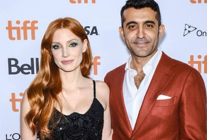Mourad Zaoui et Jessica Chastain au TIFF 2021-crédit photo Dominik Magdziak.