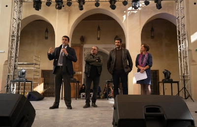 Inauguration du centre Les étoiles de Jamaa El Fna en présence de Mehdi Bensaid, Mahi Binebine et Nabil Ayouch.