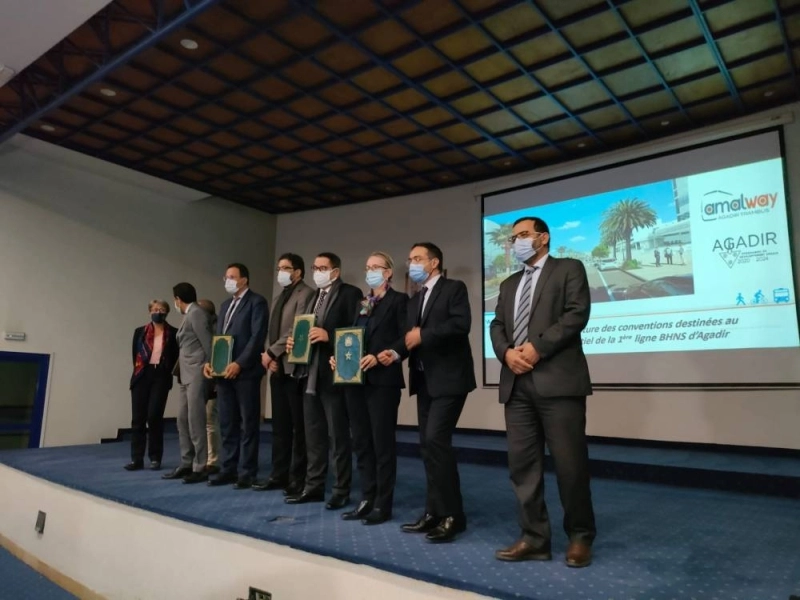 Signature d'une nouvelle convention pour la réalisation de la première ligne de bus à haut niveau de service à Agadir