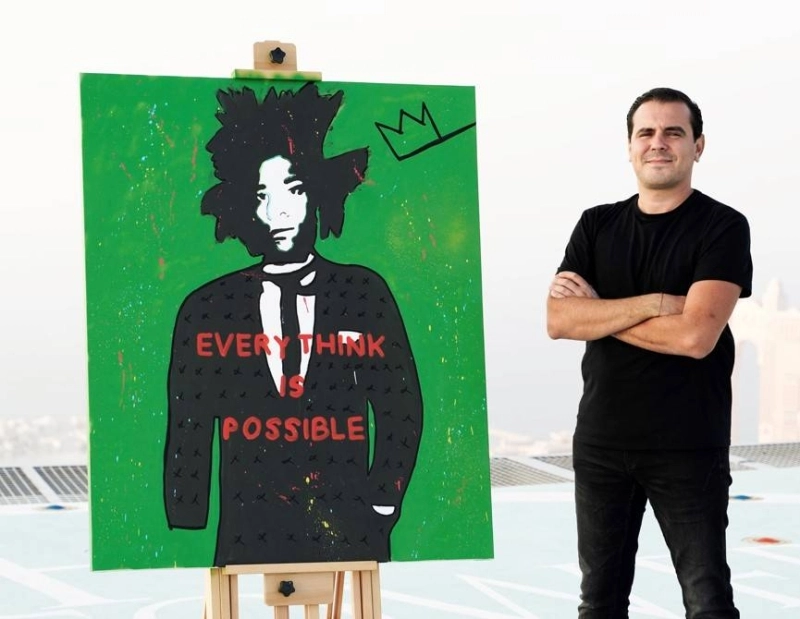 Avec Every Thing is possible peinte en live à Abu Dhabi, DAZ devient le premier artiste à réaliser une toile en direct à 225m de hauteur.