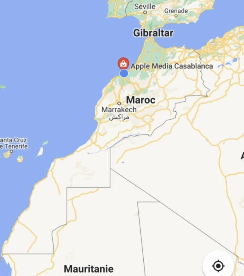 Le Maroc sur Apple Maps
