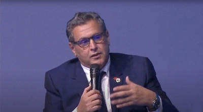 Le chef du gouvernement, Aziz Akhannouch prenant la parole au "One Ocean Summit"