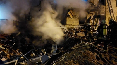 Des immeubles transformés en ruines suite aux bombardements russes